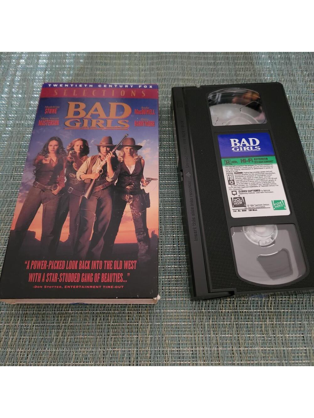 Bad Girls VHS 1994 Western Movie Drew Barrymore Andie MacDowell Vintage Tape